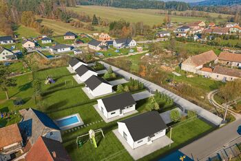 Vizualizace zástavby novostaveb RD.  - Prodej pozemku 5081 m², Číměř