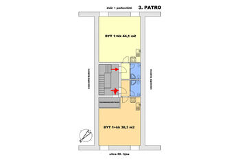 Půdorys III. patro - Prodej nájemního domu 534 m², Lanškroun