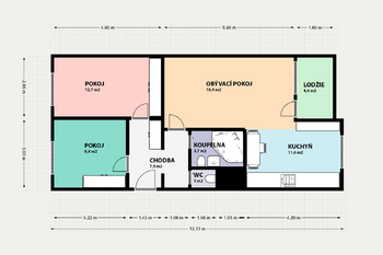 Pronájem bytu 3+kk v osobním vlastnictví 69 m², Praha 8 - Kobylisy