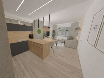 vizualizace bytu při vybavení nábytkem - Prodej bytu 3+kk v osobním vlastnictví 961 m², Světnov