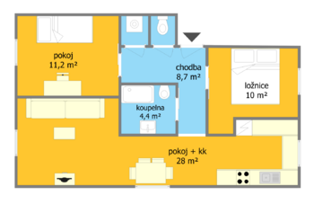 Prodej bytu 3+kk v osobním vlastnictví 78 m², Tvarožná