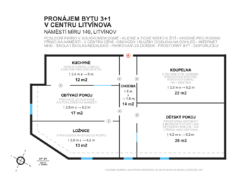 Pronájem bytu 3+1 v osobním vlastnictví 104 m², Litvínov