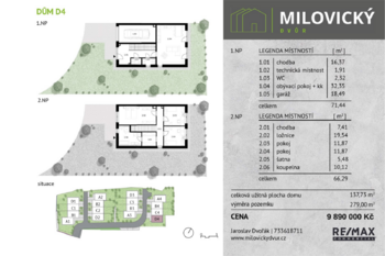 karta D4 - Prodej domu 138 m², Milovice