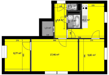 Pronájem bytu 3+1 v osobním vlastnictví 56 m², Poděbrady