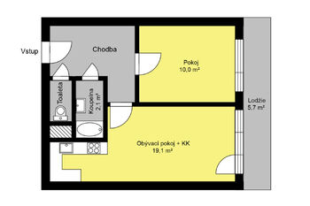 Pronájem bytu 2+kk v osobním vlastnictví 42 m², Kolín