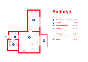 Pronájem bytu 2+kk v osobním vlastnictví 52 m², Praha 5 - Radotín