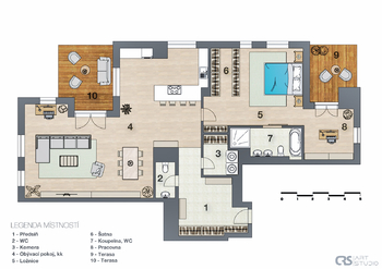 Prodej bytu 3+kk v osobním vlastnictví 185 m², Praha 7 - Troja