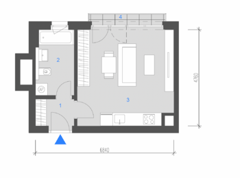 Pronájem bytu 1+kk v osobním vlastnictví 32 m², Praha 4 - Hodkovičky