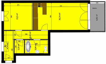 Pronájem bytu 2+kk v osobním vlastnictví 61 m², Jičín