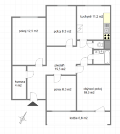 Prodej bytu 4+1 v osobním vlastnictví 93 m², Praha 9 - Černý Most