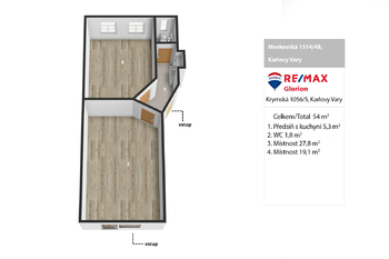 Pronájem kancelářských prostor 46 m², Karlovy Vary