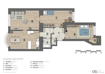 Prodej bytu 4+kk v osobním vlastnictví 94 m², Praha 9 - Vysočany