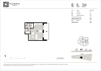 Pronájem bytu 1+kk v osobním vlastnictví 38 m², Praha 4 - Modřany