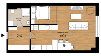 Pronájem bytu 1+kk v osobním vlastnictví 49 m², Plzeň