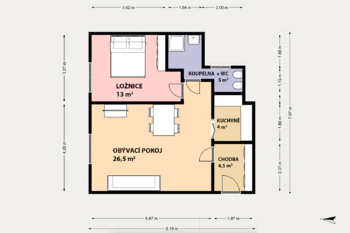 Prodej bytu 2+kk v osobním vlastnictví 54 m², Praha 2 - Nové Město