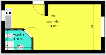 Pronájem bytu 1+kk v osobním vlastnictví 33 m², Poděbrady