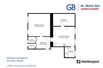 Prodej bytu 2+1 v osobním vlastnictví 83 m², Žatec