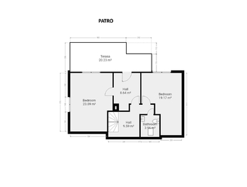 Půdorys PATRO - Prodej domu 180 m², Drahlín