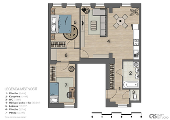 Prodej bytu 3+kk v osobním vlastnictví 77 m², Praha 3 - Žižkov