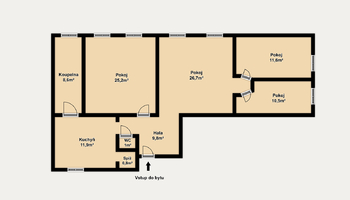 Prodej bytu 4+1 v družstevním vlastnictví 110 m², Brno