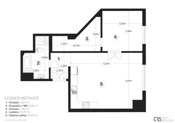 Pronájem bytu 2+kk v osobním vlastnictví 63 m², Praha 1 - Staré Město