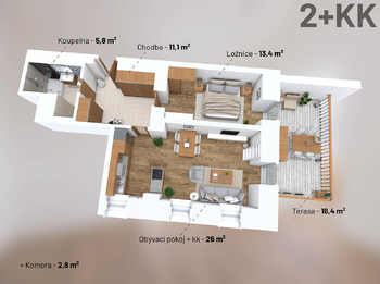 Prodej bytu 2+kk v osobním vlastnictví 76 m², Svoboda nad Úpou