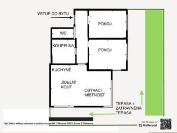 Prodej bytu 3+kk v osobním vlastnictví 99 m², Praha 5 - Třebonice