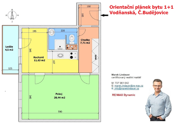 Prodej bytu 1+1 v osobním vlastnictví 48 m², České Budějovice