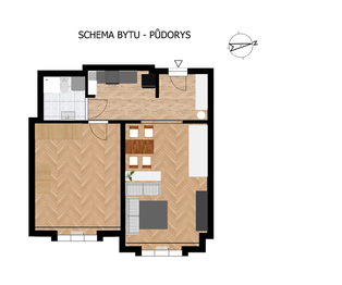 Pronájem bytu 2+kk v družstevním vlastnictví 46 m², Praha 7 - Holešovice