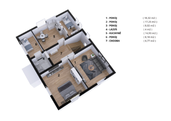 Půdorys 2NP - Prodej domu 168 m², Třibřichy