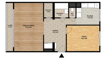 Pronájem bytu 2+1 v osobním vlastnictví 58 m², Ostrava