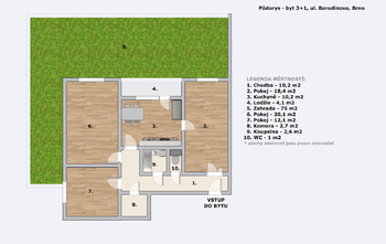 Prodej bytu 3+1 v osobním vlastnictví 83 m², Brno