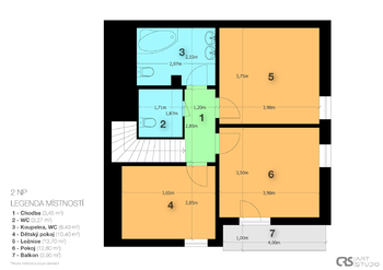 Plán podkroví - Prodej domu 112 m², Nupaky