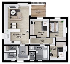  Rodinný dům na klíč, Okarec - Prodej domu 97 m², Okarec