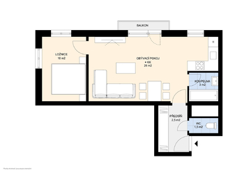 Pronájem bytu 2+kk v osobním vlastnictví 43 m², Praha 8 - Libeň