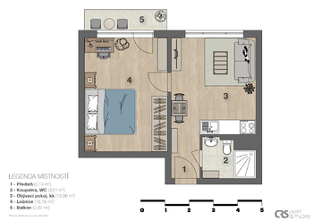 Prodej bytu 2+kk v osobním vlastnictví 41 m², Český Krumlov