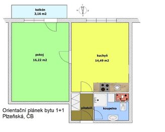 Pronájem bytu 1+1 v osobním vlastnictví 40 m², České Budějovice