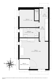 Půdorys - Prodej bytu 2+kk v osobním vlastnictví 60 m², Praha 9 - Horní Počernice