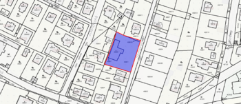 Katastrální mapa - Prodej pozemku 1634 m², Praha 9 - Horní Počernice