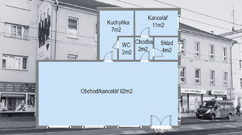 Pronájem obchodních prostor 88 m², Brno