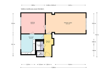 Prodej bytu 2+1 v osobním vlastnictví 54 m², Praha 4 - Michle