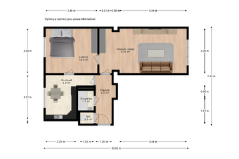 Prodej bytu 2+1 v osobním vlastnictví 54 m², Praha 4 - Michle