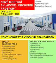 Pronájem skladovacích prostor 205 m², Praha 10 - Malešice