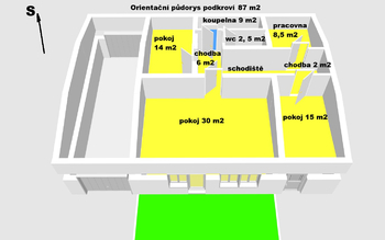 Podkroví - půdorys - Prodej domu 161 m², Syrovice