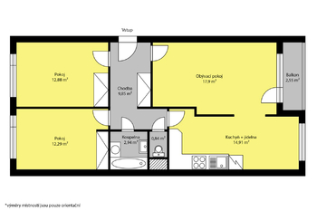 Prodej bytu 3+1 v osobním vlastnictví 72 m², Praha 4 - Háje