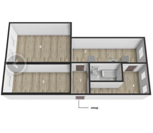 půdorys - Prodej bytu 3+1 v osobním vlastnictví 85 m², Karlovy Vary