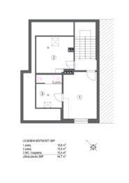 půdorys 3.NP - Prodej domu 171 m², Praha 10 - Hostivař