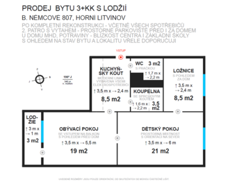 Prodej bytu 3+kk v osobním vlastnictví 63 m², Litvínov