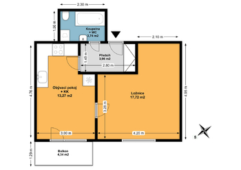 Prodej bytu 2+kk v osobním vlastnictví 39 m², Roztoky