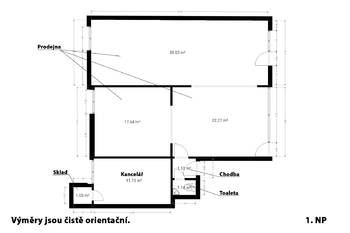 Pronájem obchodních prostor 94 m², Praha 6 - Břevnov